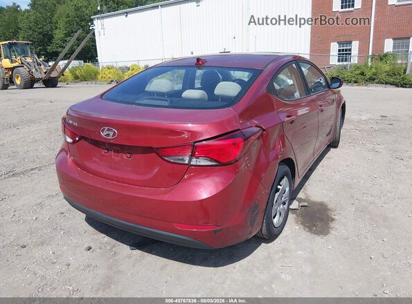 5NPDH4AE2GH795738 2016 HYUNDAI ELANTRA Red Trasero derecho