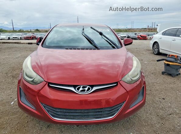 5NPDH4AE3GH667511 2016 HYUNDAI ELANTRA Red Front view