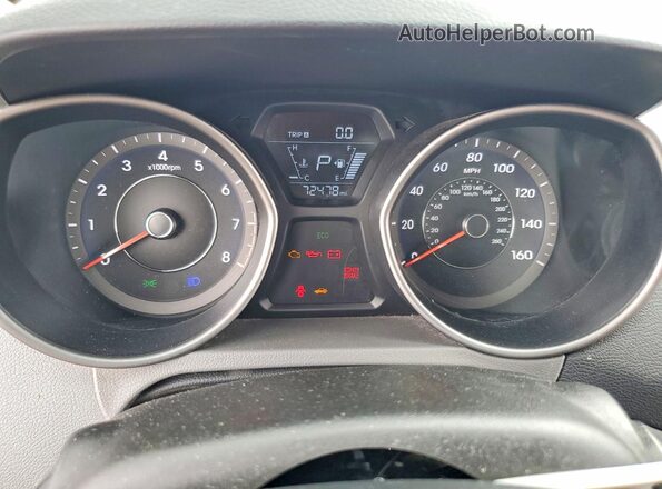 5NPDH4AE3GH667511 2016 HYUNDAI ELANTRA Red Instrument cluster view