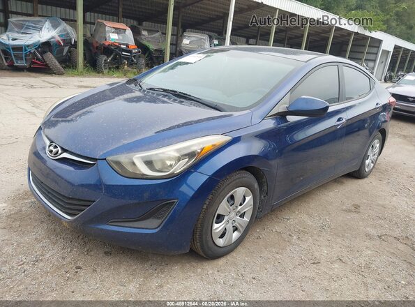 5NPDH4AE3GH685507 2016 HYUNDAI ELANTRA Blue წინა მარცხენა ხედი სამი მეოთხედიდან