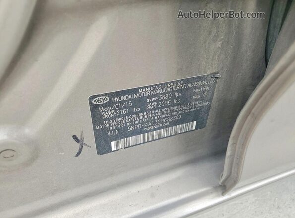 5NPDH4AE3GH688309 2016 HYUNDAI ELANTRA Tan Vista del compartimento del motor