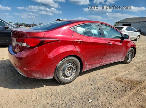 5NPDH4AE3GH693705 2016 HYUNDAI ELANTRA Red Trasero derecho