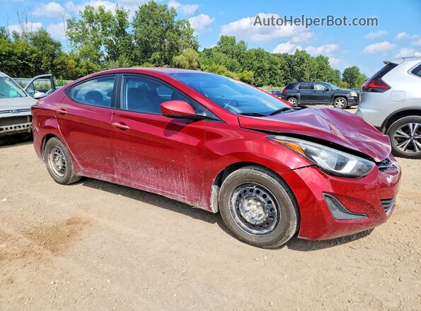 5NPDH4AE3GH693705 2016 HYUNDAI ELANTRA Red Delantero derecho