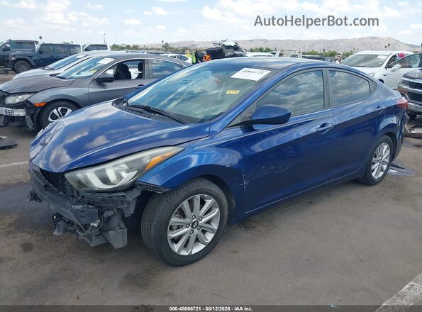 5NPDH4AE3GH772601 2016 HYUNDAI ELANTRA Blue Առջևի ձախ երեք քառորդ տեսարան