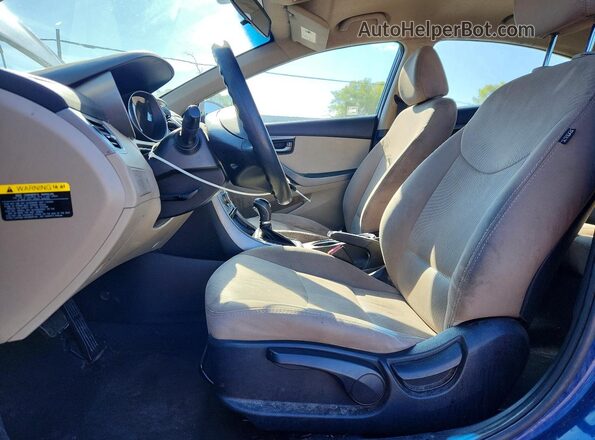 5NPDH4AE3GH797031 2016 HYUNDAI ELANTRA Blue წინა სალონის ხედი