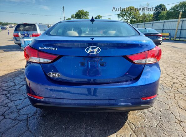 5NPDH4AE3GH797031 2016 HYUNDAI ELANTRA Blue უკანა ხედი