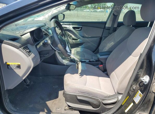 5NPDH4AE4GH696385 2016 HYUNDAI ELANTRA Black Widok wnętrza z przodu