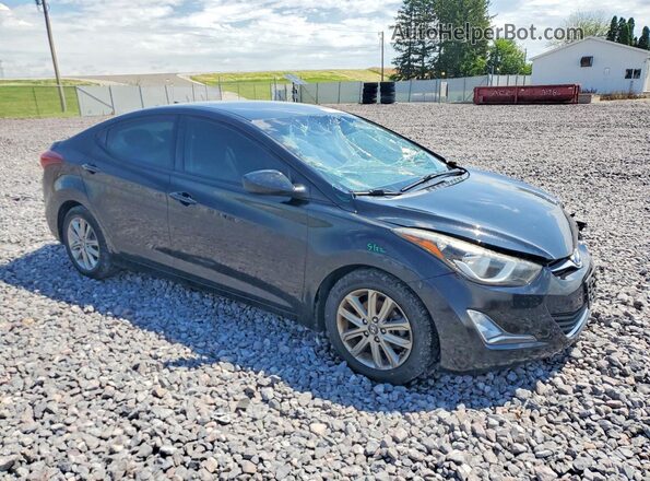 5NPDH4AE4GH696385 2016 HYUNDAI ELANTRA Black Przód prawy