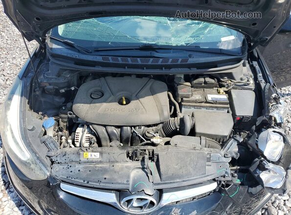 5NPDH4AE4GH696385 2016 HYUNDAI ELANTRA Black Widok wnętrza z tyłu