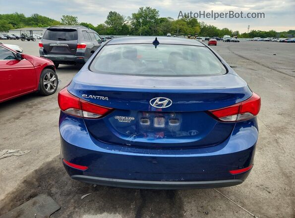 5NPDH4AE4GH726937 2016 HYUNDAI ELANTRA Синий Вид сзади