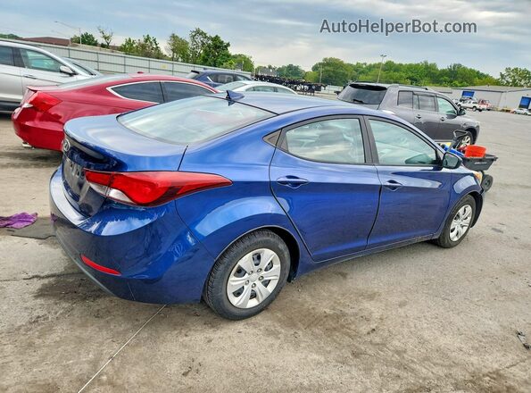 5NPDH4AE4GH726937 2016 HYUNDAI ELANTRA Синий Задняя правая четверть