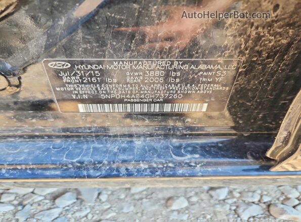 5NPDH4AE4GH737260 2016 HYUNDAI ELANTRA Черный Вид подкапотного пространства