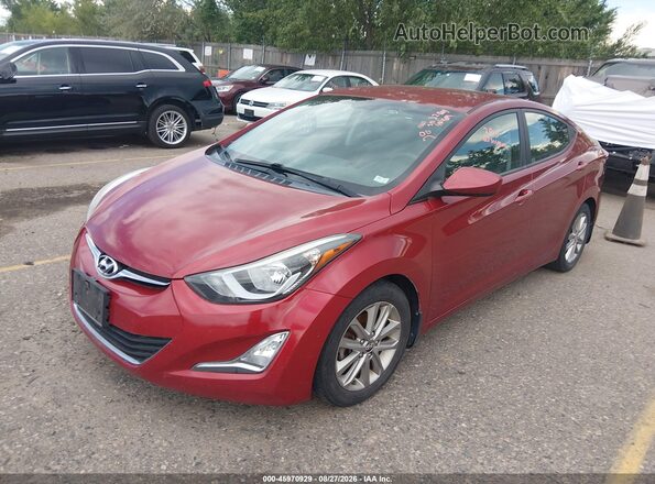 5NPDH4AE5GH703277 2016 HYUNDAI ELANTRA Красный Передняя левая четверть