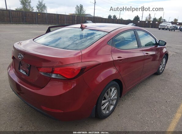 5NPDH4AE5GH703277 2016 HYUNDAI ELANTRA Красный Задняя правая четверть
