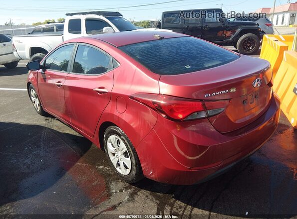5NPDH4AE5GH705224 2016 HYUNDAI ELANTRA Burgundy Rear left