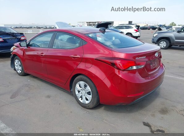 5NPDH4AE5GH706003 2016 HYUNDAI ELANTRA Красный Задняя левая четверть