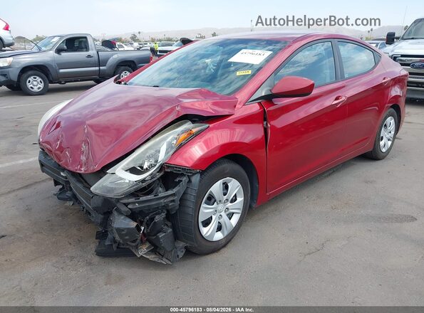 5NPDH4AE5GH706003 2016 HYUNDAI ELANTRA Красный Передняя левая четверть