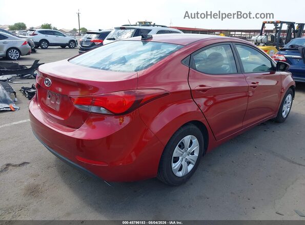 5NPDH4AE5GH706003 2016 HYUNDAI ELANTRA Красный Задняя правая четверть