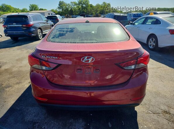 5NPDH4AE5GH716000 2016 HYUNDAI ELANTRA Красный Вид сзади