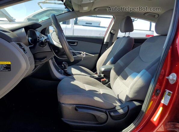 5NPDH4AE5GH740829 2016 HYUNDAI ELANTRA Red წინა სალონის ხედი