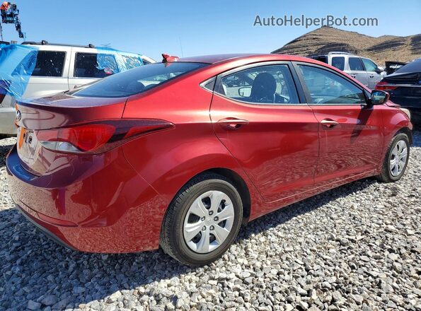 5NPDH4AE5GH740829 2016 HYUNDAI ELANTRA Red უკანა მარჯვენა