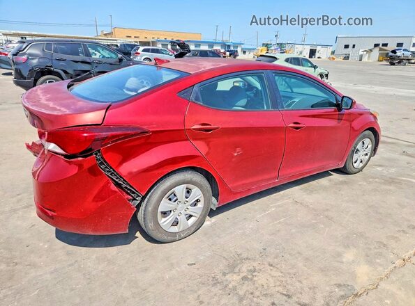 5NPDH4AE5GH774141 2016 HYUNDAI ELANTRA Красный Задняя правая четверть