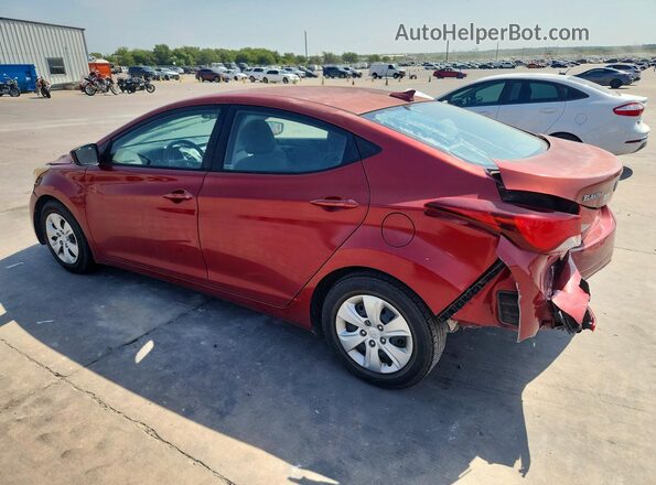 5NPDH4AE5GH774141 2016 HYUNDAI ELANTRA Красный Задняя левая четверть