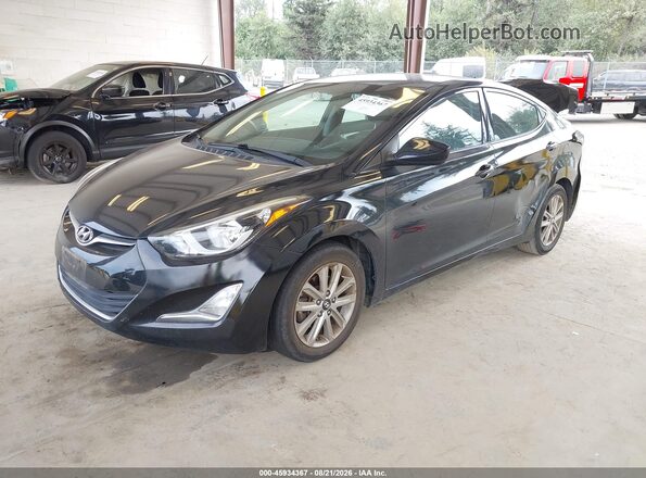 5NPDH4AE6GH673545 2016 HYUNDAI ELANTRA Black Առջևի ձախ երեք քառորդ տեսարան