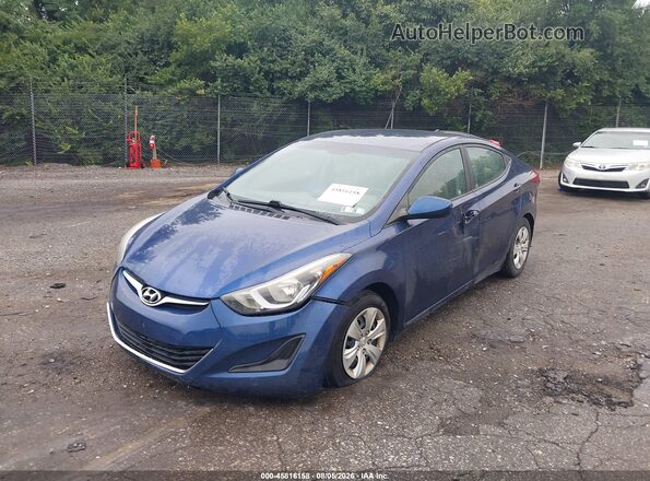 5NPDH4AE6GH732769 2016 HYUNDAI ELANTRA Blue Առջևի ձախ երեք քառորդ տեսարան