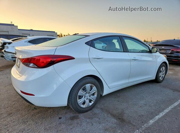 5NPDH4AE6GH777971 2016 HYUNDAI ELANTRA Белый Задняя правая четверть