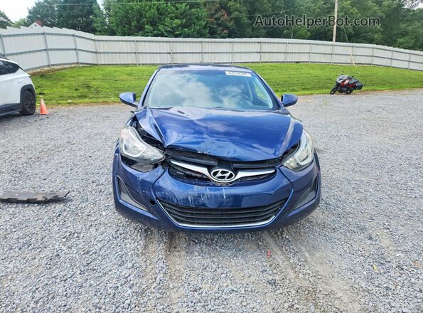 5NPDH4AE6GH779283 2016 HYUNDAI ELANTRA Blue Front view