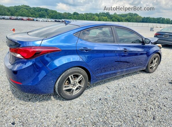 5NPDH4AE6GH779283 2016 HYUNDAI ELANTRA Blue Rear right