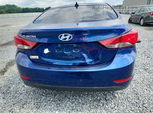5NPDH4AE6GH779283 2016 HYUNDAI ELANTRA Blue Rear view