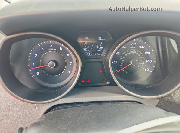 5NPDH4AE6GH779283 2016 HYUNDAI ELANTRA Blue Instrument cluster view