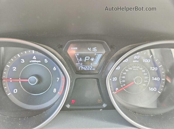 5NPDH4AE7GH671075 2016 HYUNDAI ELANTRA Silver Вид щитка приладів