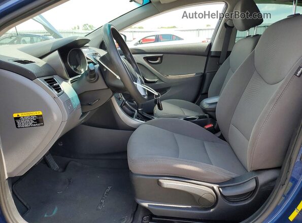 5NPDH4AE7GH697689 2016 HYUNDAI ELANTRA Blue Front interior view