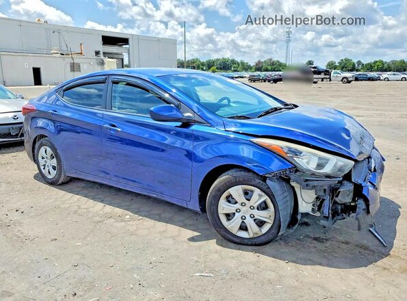 5NPDH4AE7GH697689 2016 HYUNDAI ELANTRA Blue Front right