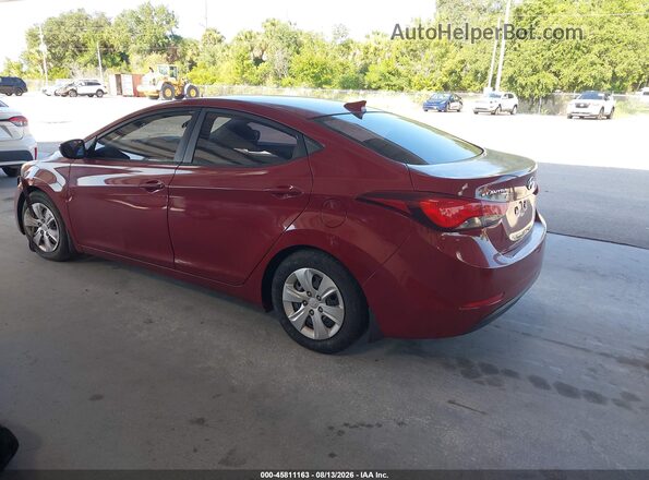 5NPDH4AE7GH732053 2016 HYUNDAI ELANTRA Maroon Tył lewy