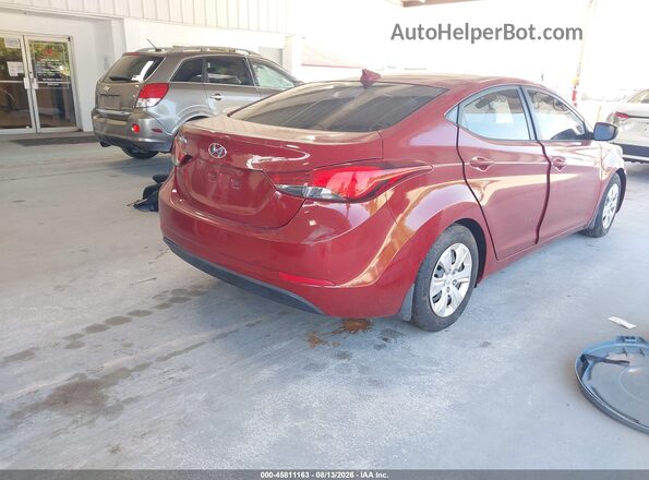 5NPDH4AE7GH732053 2016 HYUNDAI ELANTRA Maroon Tył prawy