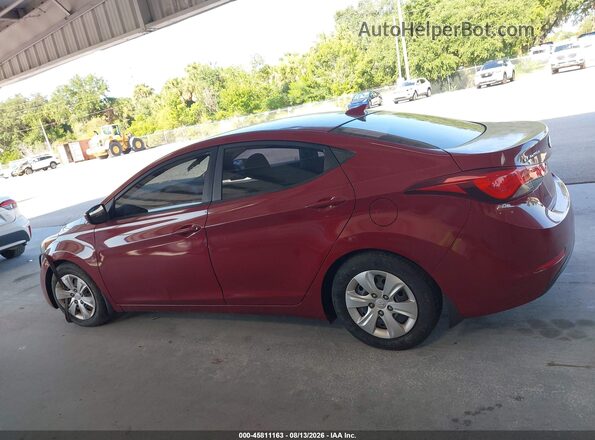 5NPDH4AE7GH732053 2016 HYUNDAI ELANTRA Maroon Widok wnętrza 360 stopni