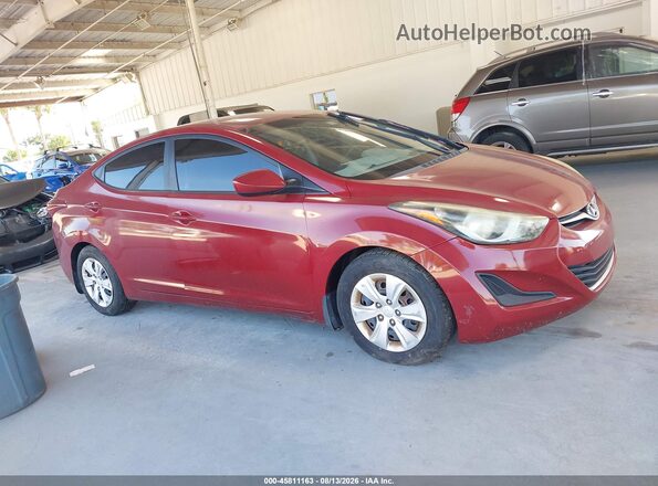 5NPDH4AE7GH732053 2016 HYUNDAI ELANTRA Maroon Widok wnętrza z tyłu