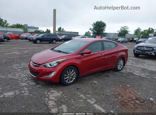5NPDH4AE7GH790177 2016 HYUNDAI ELANTRA Red Առջևի ձախ երեք քառորդ տեսարան
