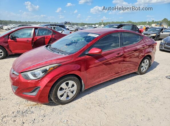 5NPDH4AE8GH670856 2016 HYUNDAI ELANTRA Темно-бордовый Задняя левая четверть