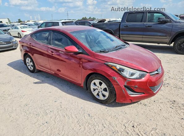 5NPDH4AE8GH670856 2016 HYUNDAI ELANTRA Темно-бордовый Вид спереди