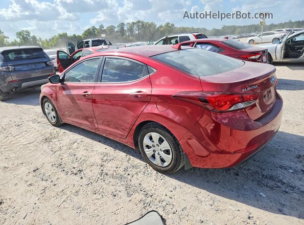 5NPDH4AE8GH670856 2016 HYUNDAI ELANTRA Темно-бордовый Задняя правая четверть