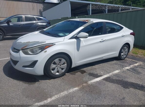 5NPDH4AE8GH681761 2016 HYUNDAI ELANTRA White Առջևի ձախ երեք քառորդ տեսարան