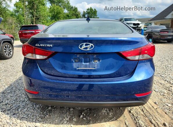 5NPDH4AE8GH691190 2016 HYUNDAI ELANTRA Blue Widok z tyłu