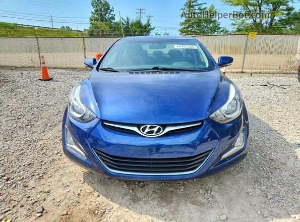 5NPDH4AE8GH691190 2016 HYUNDAI ELANTRA Blue Widok z przodu