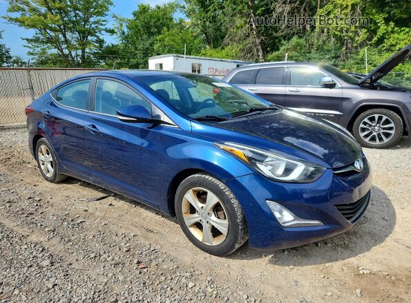 5NPDH4AE8GH691190 2016 HYUNDAI ELANTRA Blue Przód prawy