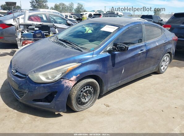 5NPDH4AE8GH698480 2016 HYUNDAI ELANTRA Blue Передня ліва чверть